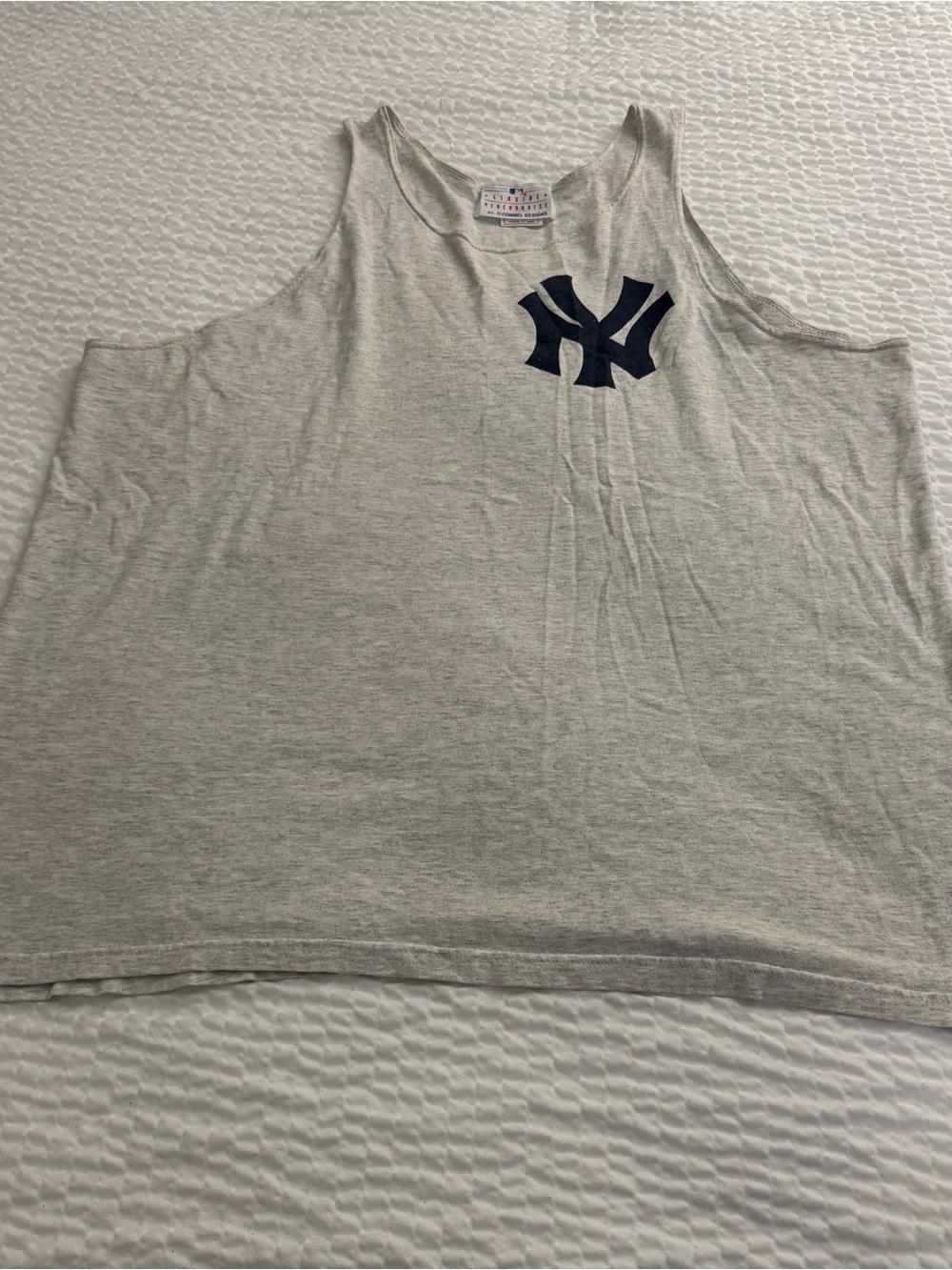 Vtg 90s NY Yankees Delta Gray Men XL Tank Top By O'Connel Designs Genuine Merch